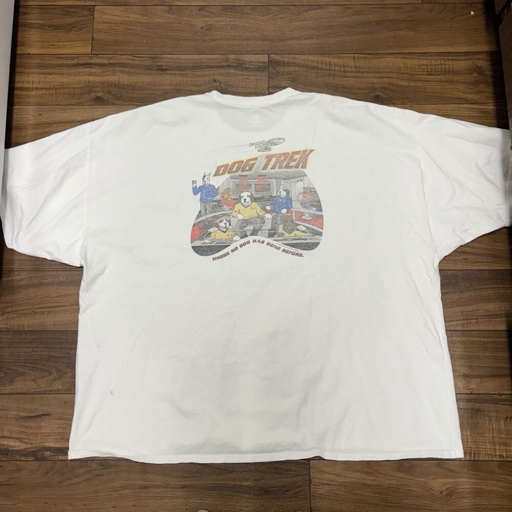 Vintage Big Dogs Star Wars And Star Trek Lot Of 2 T Shirt Size 5XL Mens Stained